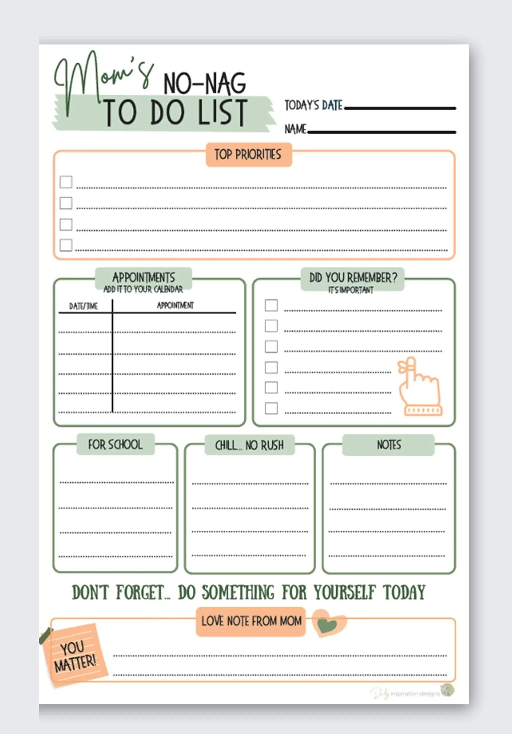 Mom's No-Nag To-Do List, 50 Tear-Off 6"x9" Sheet Pad (Perfect for Tweens and ...