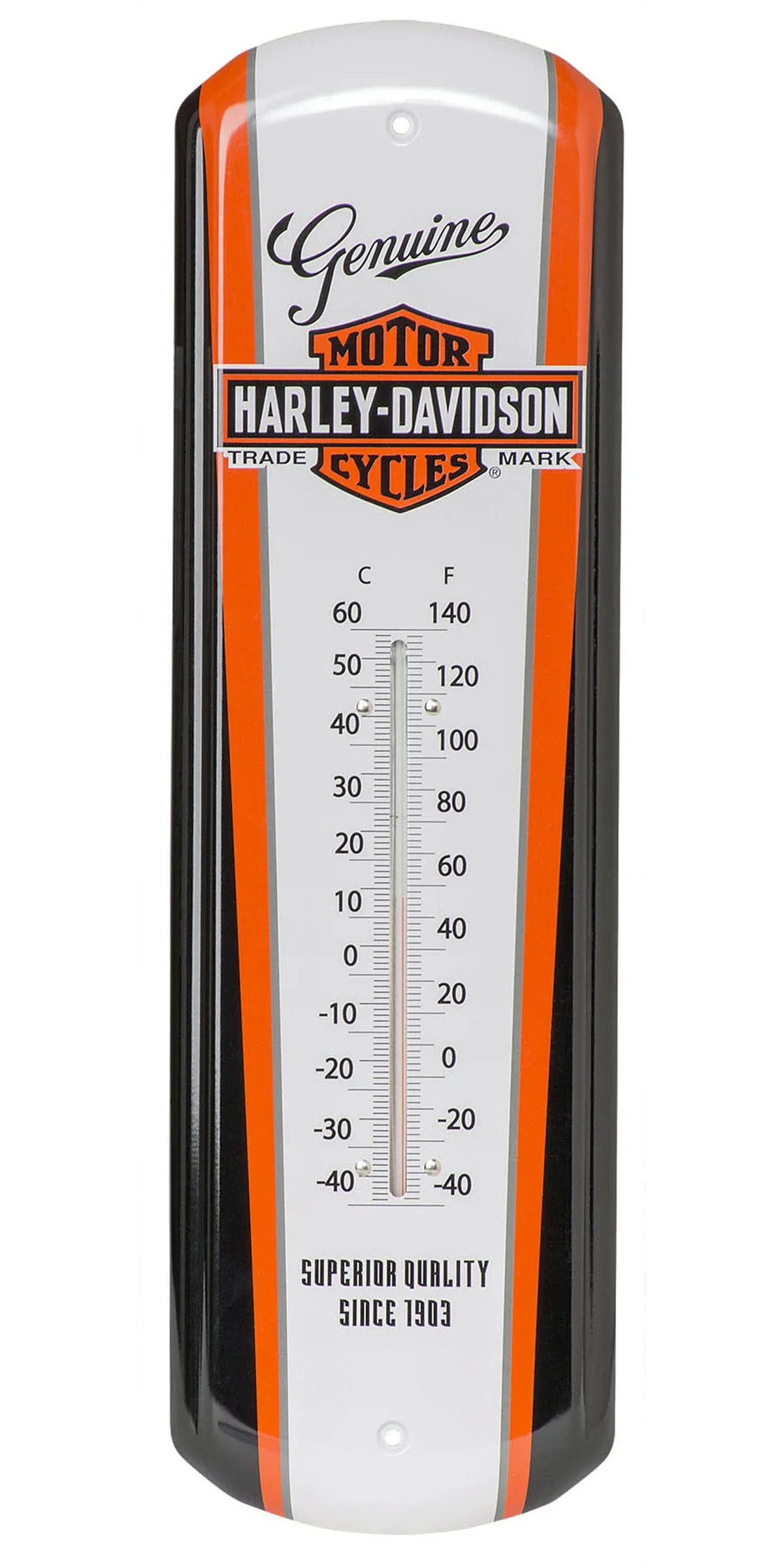 Harley-Davidson Nostalgic Bar & Shield Tin Thermometer, 5 x 17 inch HDL-10089