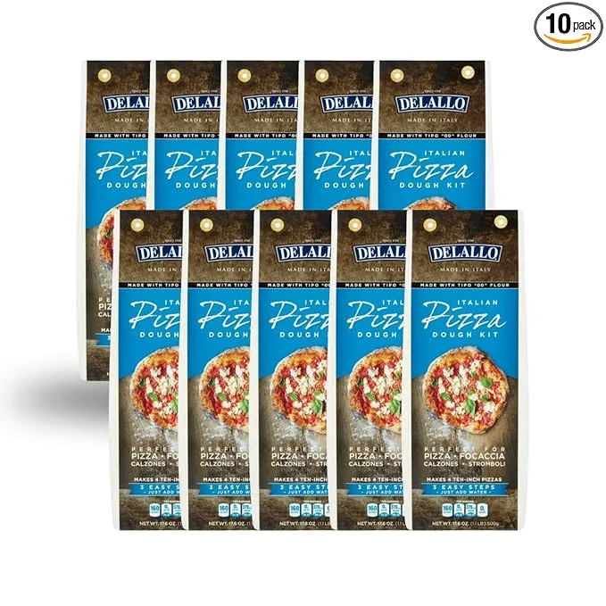 DeLallo Italian Pizza Dough Kit, 17.6 Ounces (Pack of 10)