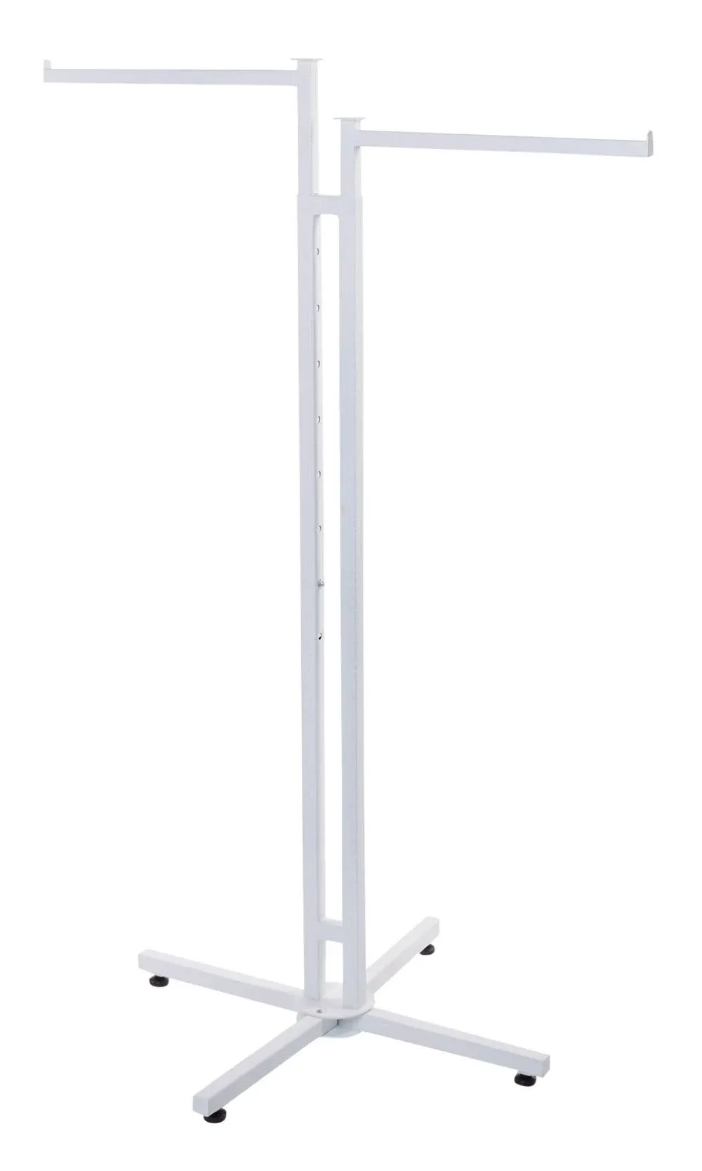 Boutique White Pipe 2-Way Clothing Rack with Straight Arms