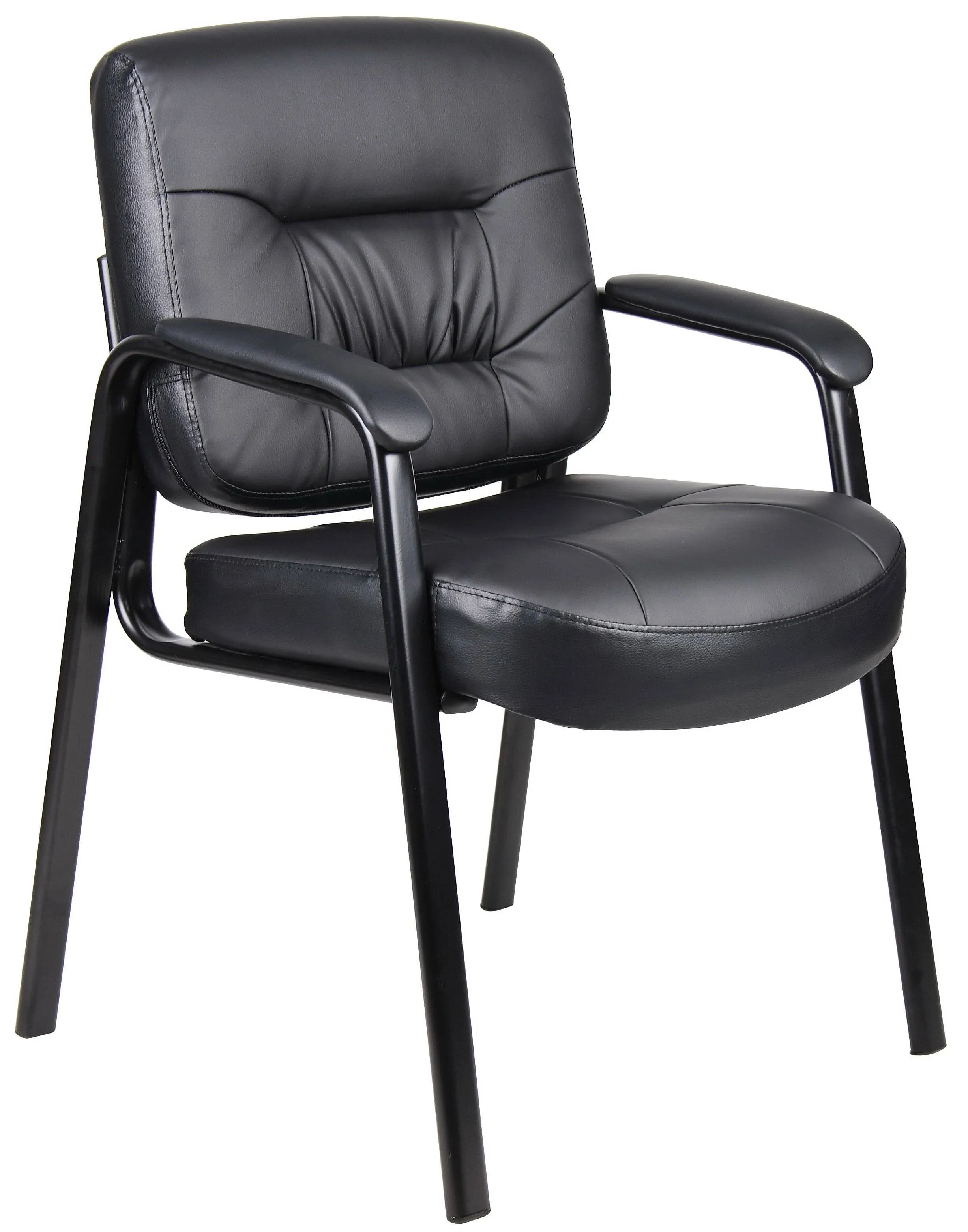 Boss Executive Mid Back LeatherPlus Guest Chair Black