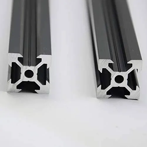 Iverntech 4pcs 2020 V Type Black European Standard Anodized Linear Rail Aluminum Profile Extrusion for DIY 3D Printer and CNC Machine