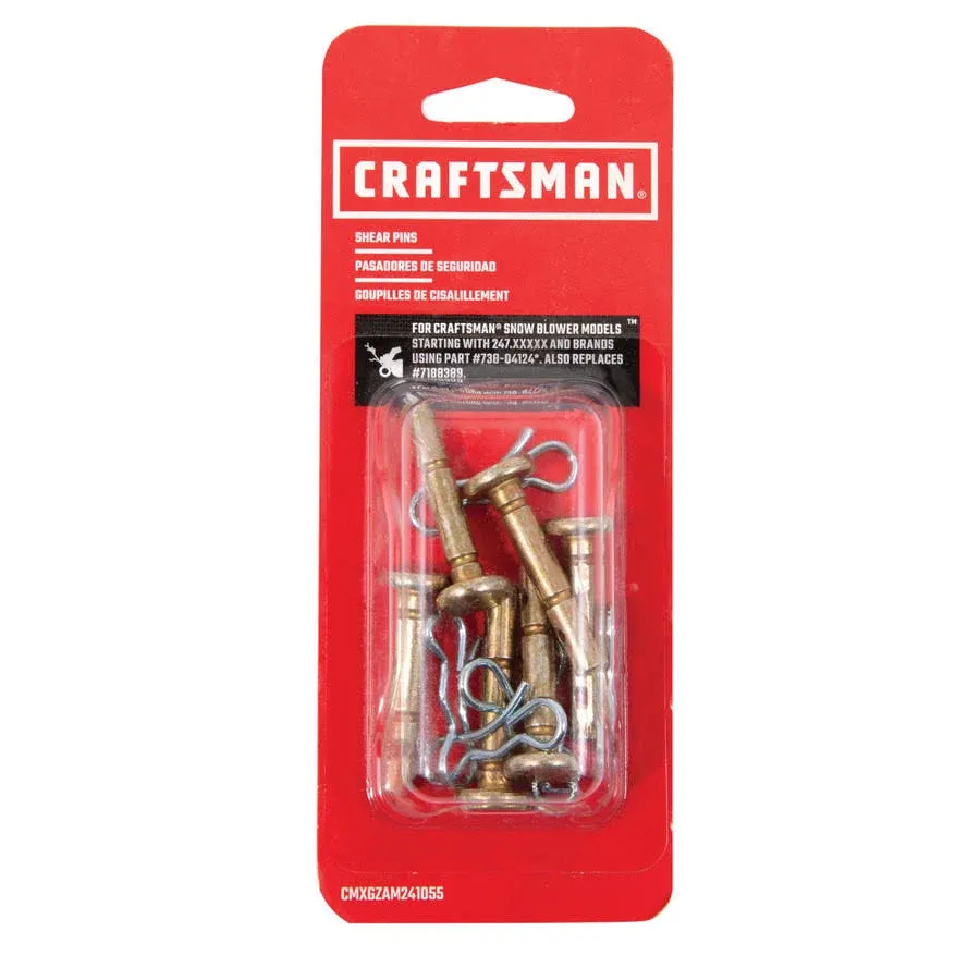 Craftsman CMXGZAM241055 Snow Blower Shear Pins Silvergold