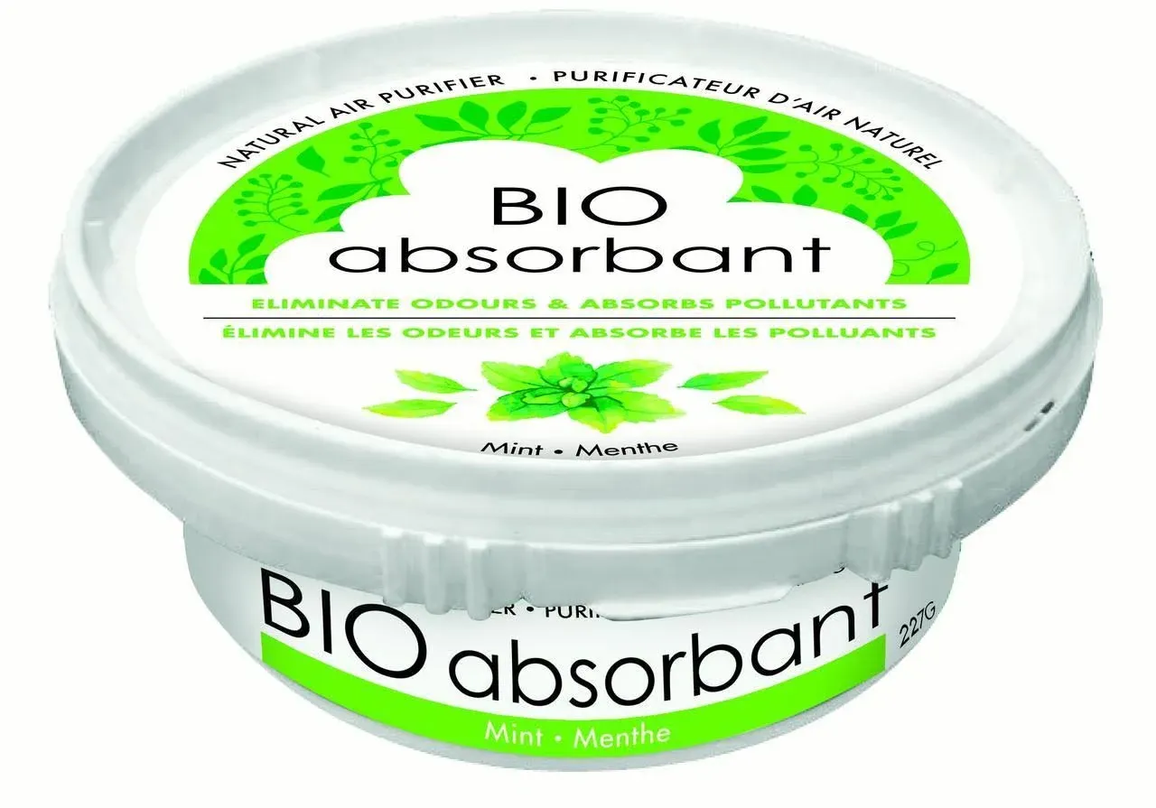 ATTITUDE Bio Absorbant Air Purifier with Activated Carbon, Plant- and Mineral-Based, Absorbs Odors, Vegan, Mint, 8 Ounces