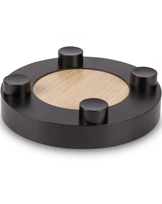 Black Round Modern Decorative Tray Coffee Table Trays Round Bathroom Vanity Trays Home Decor Gift for Women Mom Girls