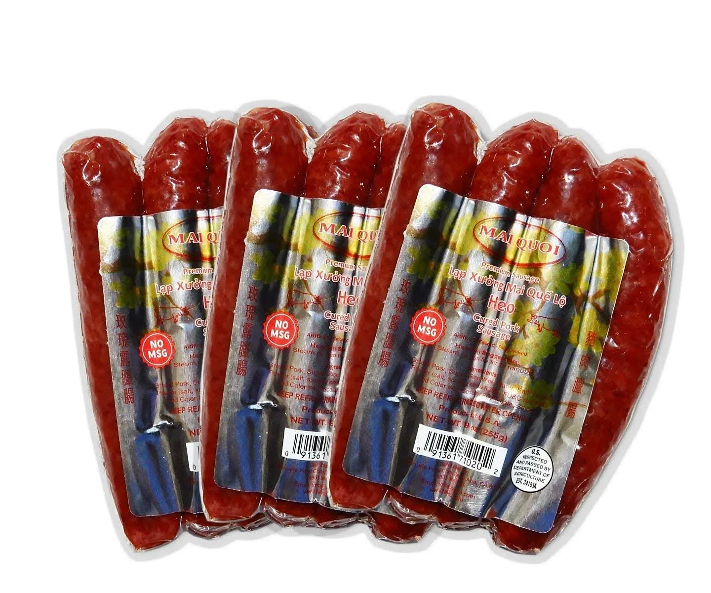 Chinese Sausage Lap Xuong Thuong Hang (2 Pack), Size: 1.31Pound(Packof2), Green