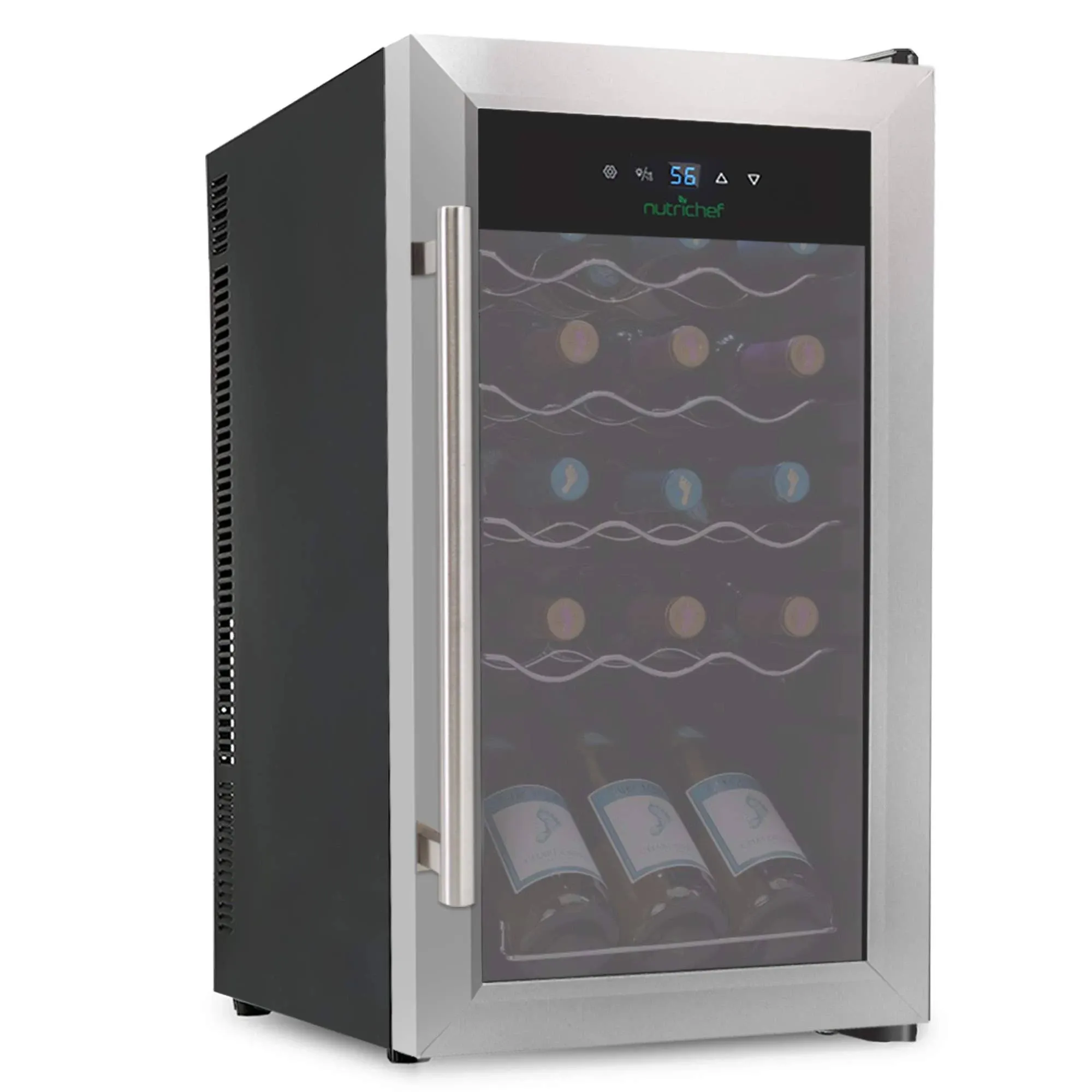 Nutrichef 15 Bottle Single Zone Freestanding Wine Refrigerator Pkcwc15