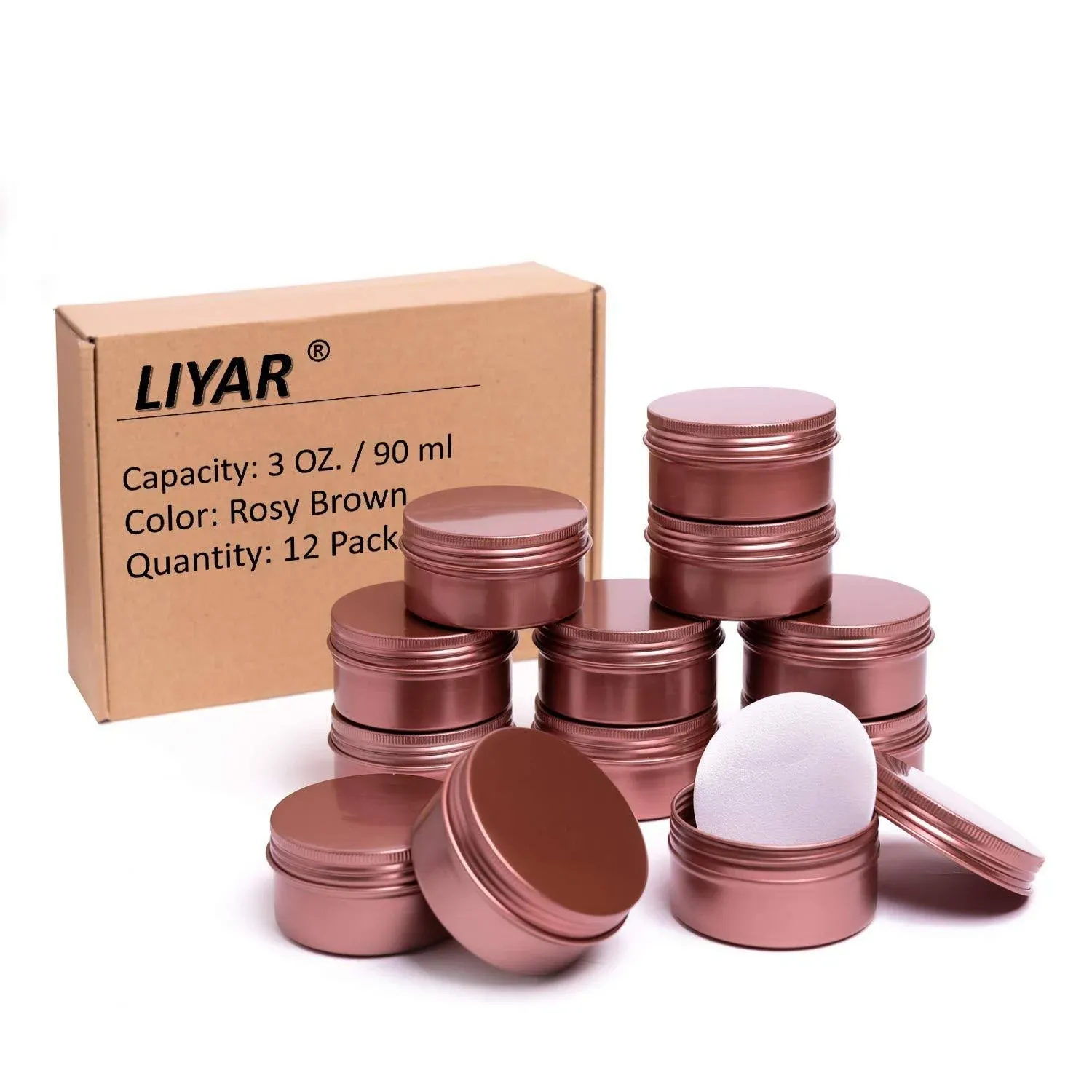 LIYAR 3 Ounce Tins Cans 3 oz. Tins Containers Round Tins Metal with Lids Aluminum ...