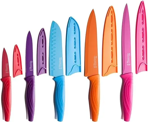 Luxe FUN COLORS Premium Knife Set High Carbon Stainless Steel 10 Pieces Colorful