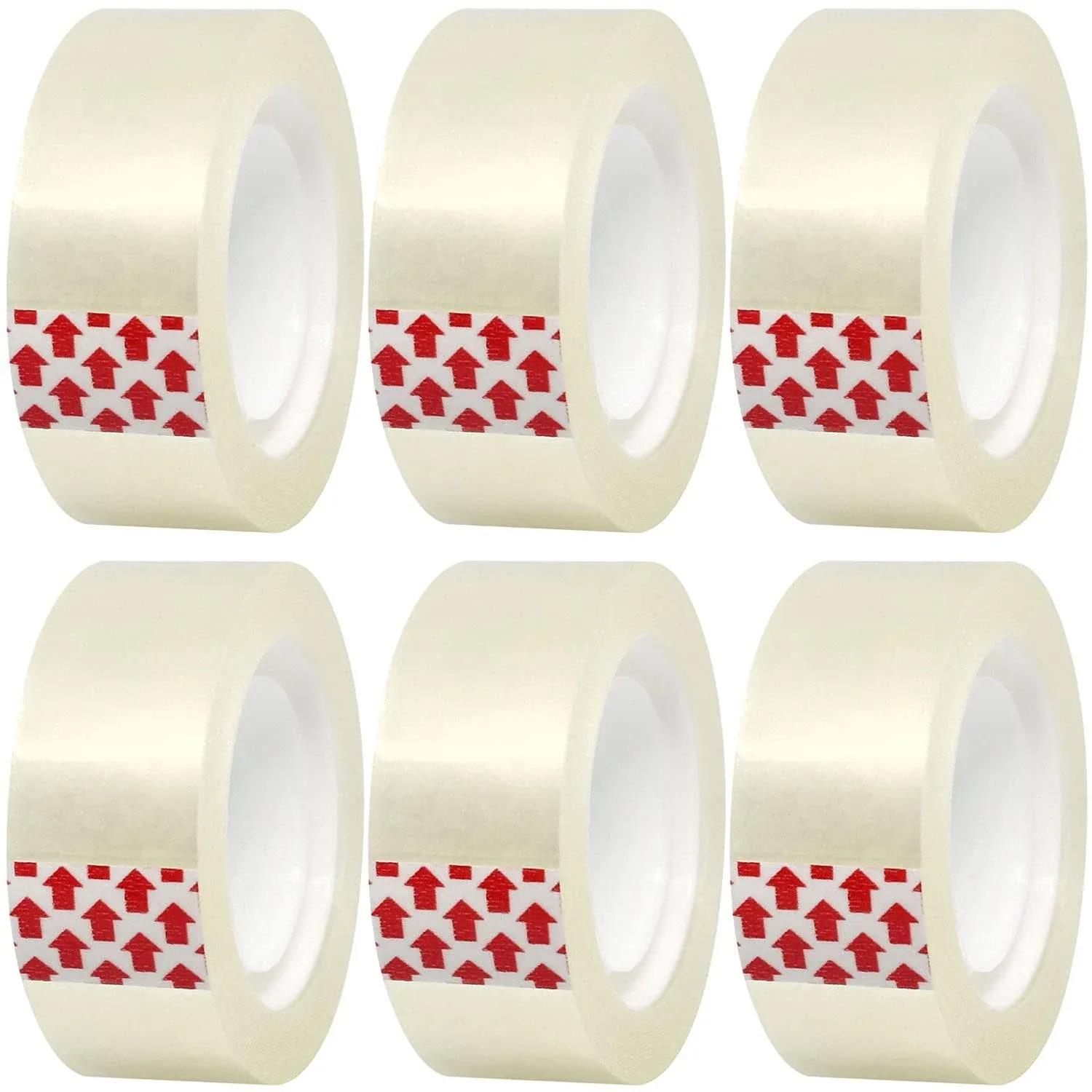 Multipurpose Transparent Tape - 6 Rolls Value Pack 3/4 x 1000 Inches Easy Tear