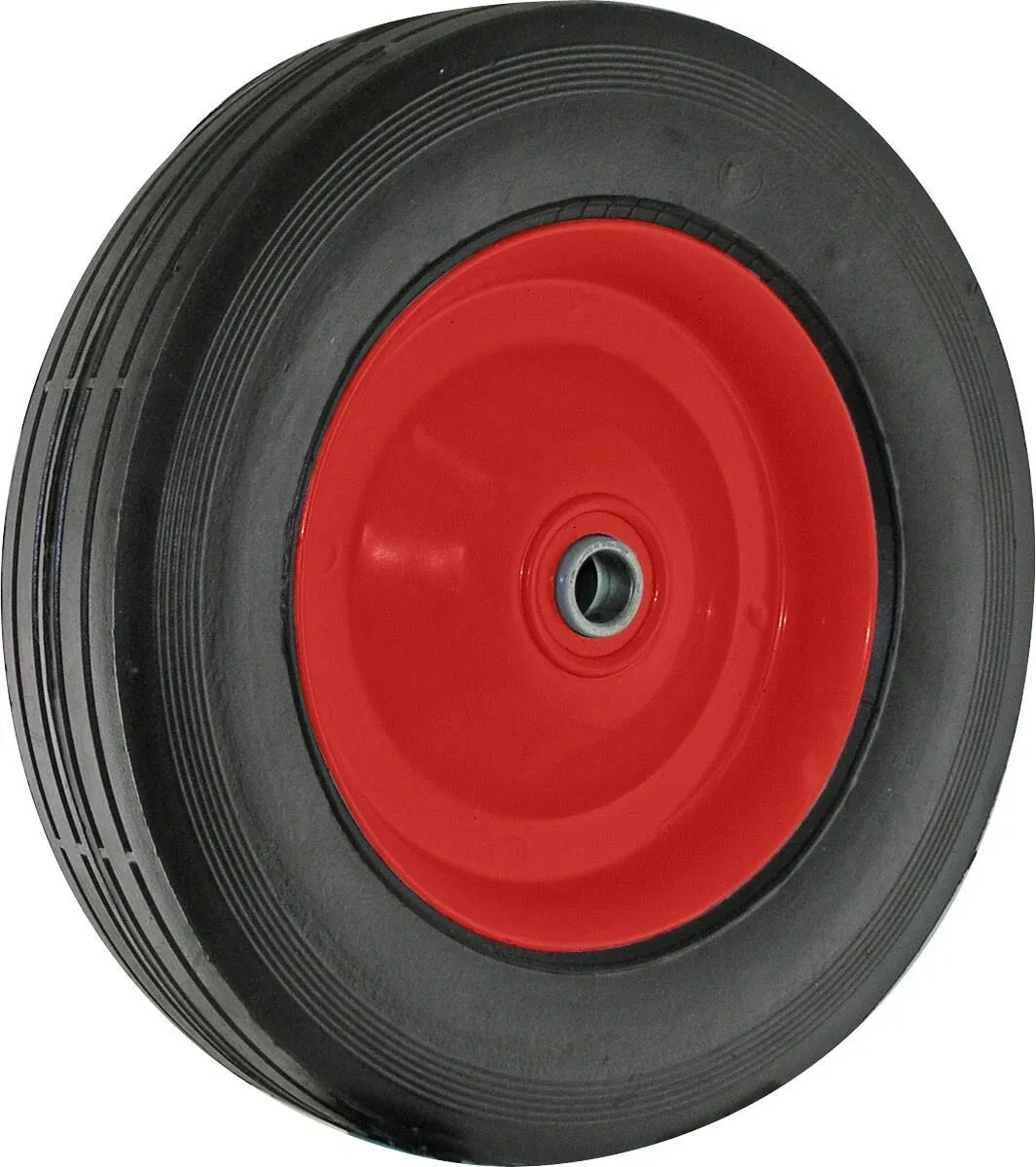 Shepherd Hardware 9636 8-Inch Semi-Pneumatic Rubber Tire, Steel Hub with Ball Bearings, Ribbed Tread, 1/2-Inch Bore Centered Axle