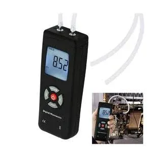 Digital Manometer, Handheld Air Pressure Meter, Dual-Port Manometer HVAC Gas ...