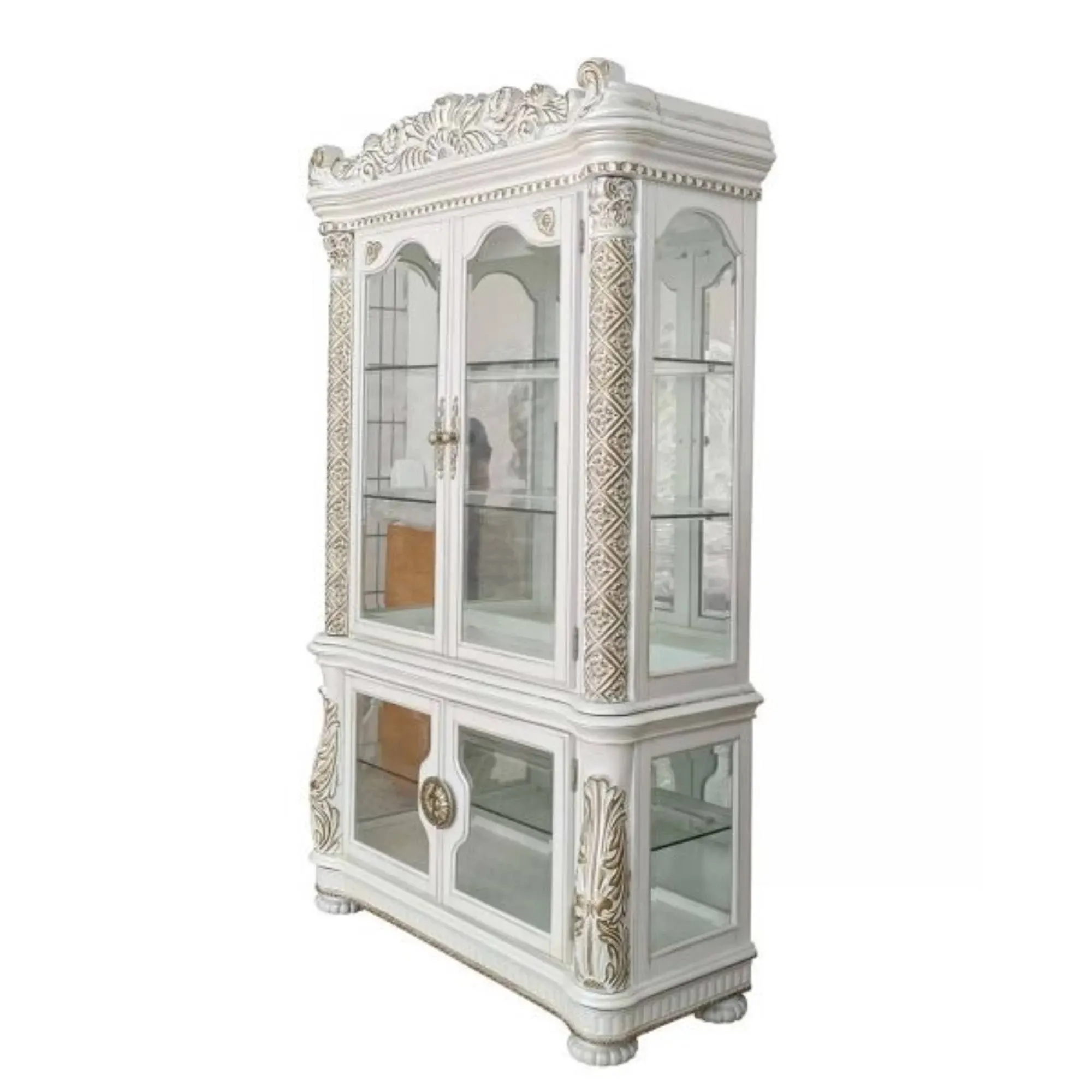 Vendome Antique Pearl Finish 87 in. Storage Cabinet