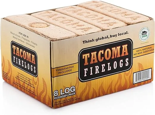 Tacoma Firelogs Firelog, Economy Pack - 8 – 3 lb (1.36 kg) logs [24 lb (10.88 kg)