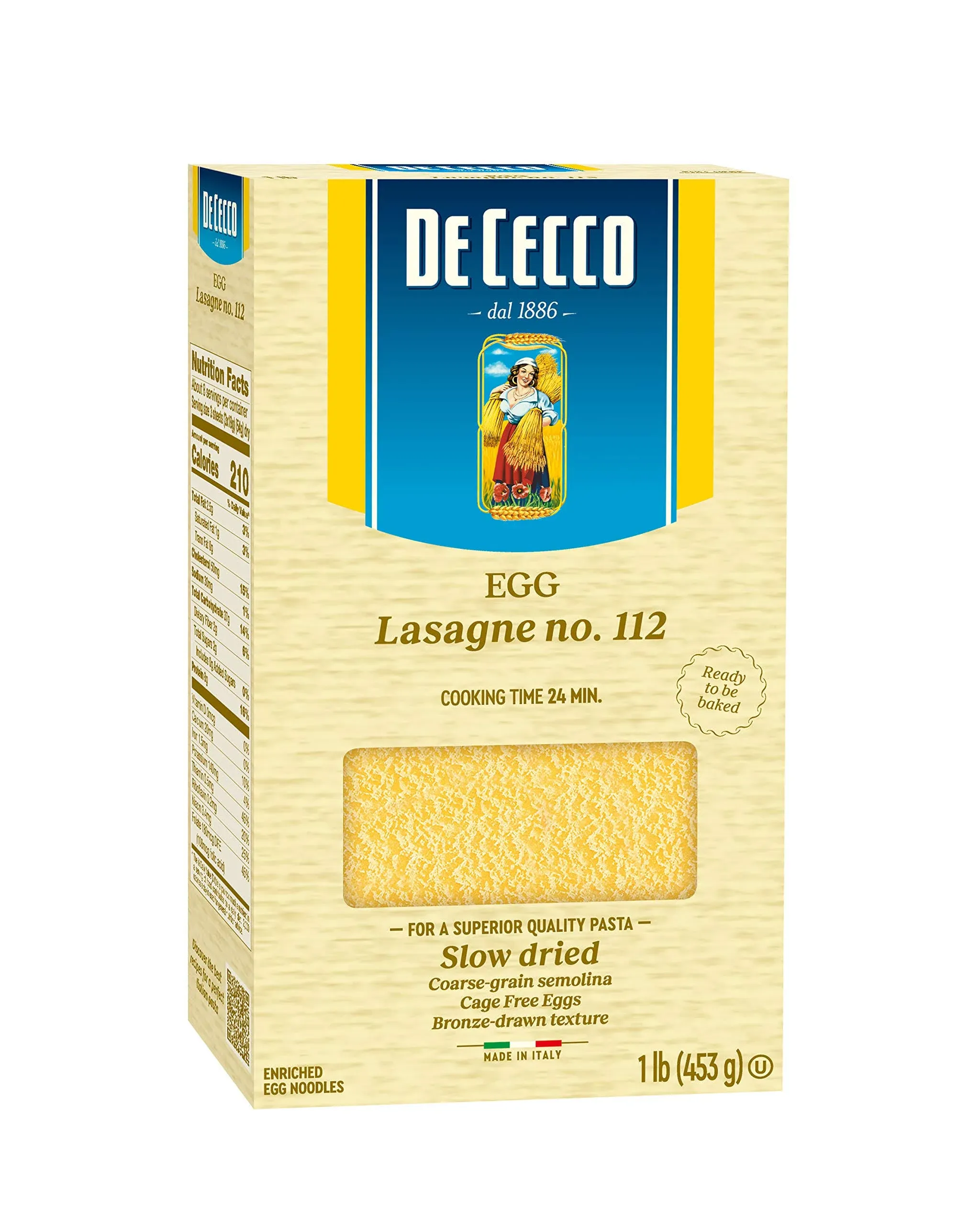 De Cecco Egg Lasagna No.112 Pasta