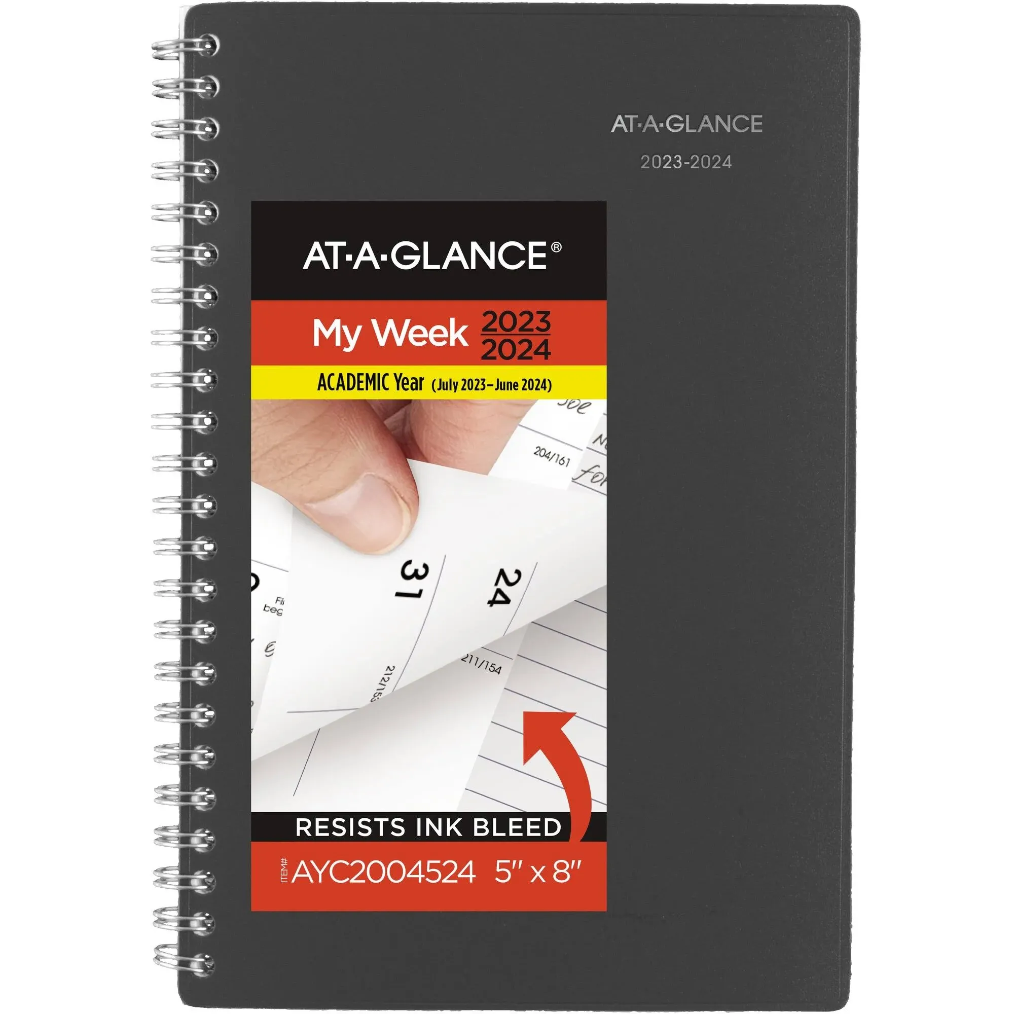 AT-A-GLANCE DayMinder Academic 2024-2025 Weekly Monthly Planner Charcoal Small 5