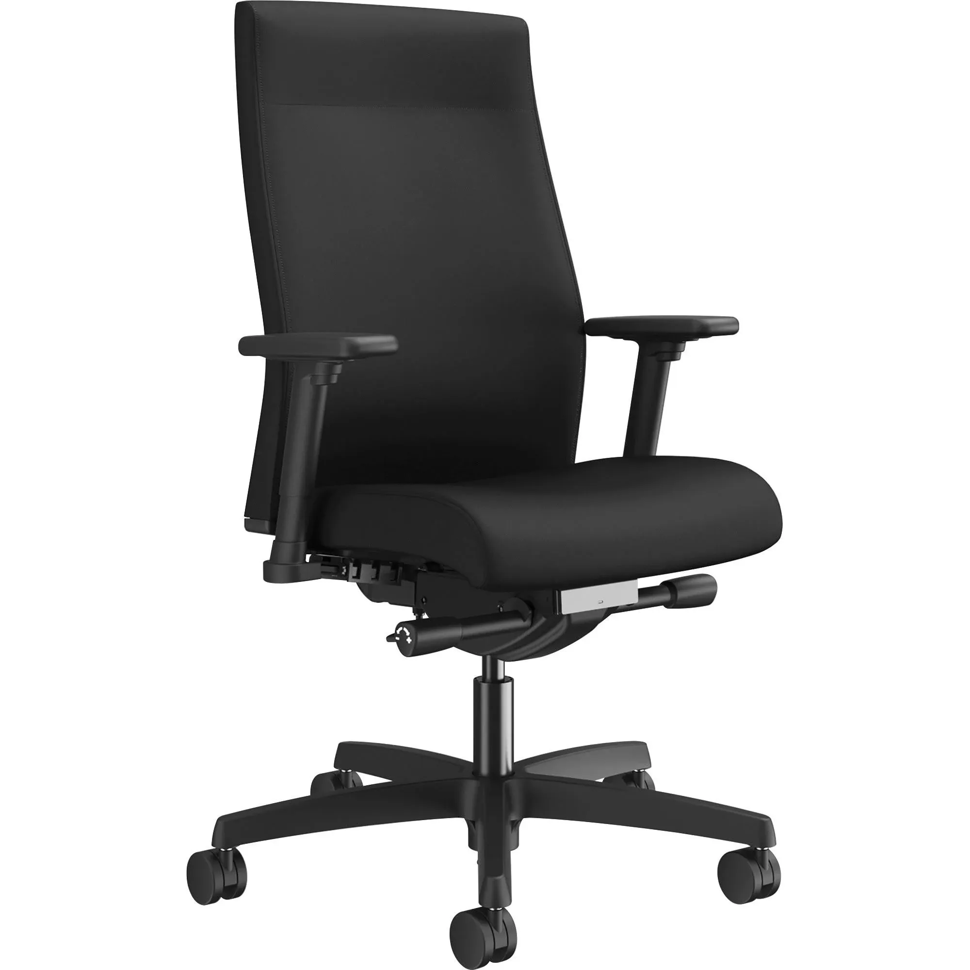 HON Ignition 2.0 Upholstered Mid-Back Adjustable Lumbar Black Task Chair