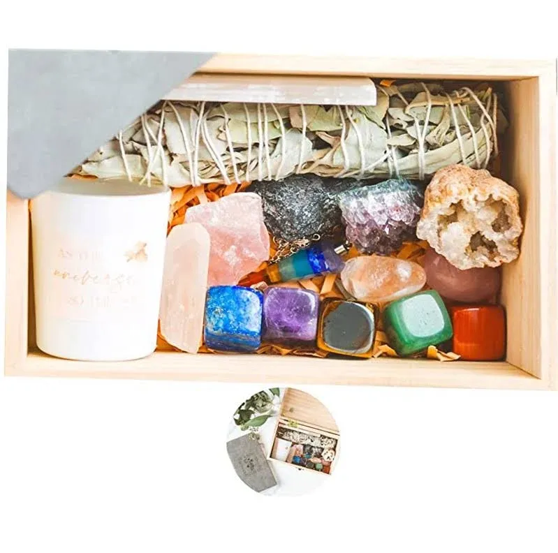 Healing Crystals Set - 17 Pc. Chakra Crystals for Beginners, Real Crystals and ...