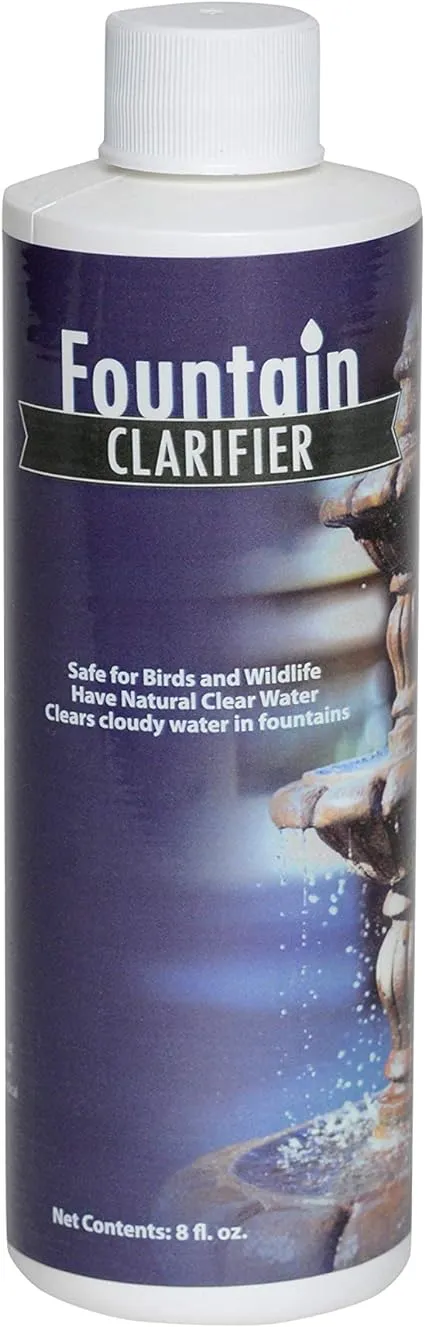 Fountain Water Clarifier - 8 Ounces - Water Treatment for Fountains & Birdbaths, Prevent White-Scale Buildup, Stains, Cloudy Water, Foam & Other Water Conditions