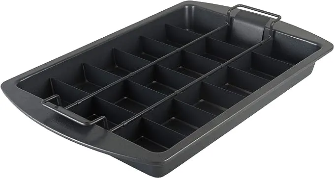 Chicago Metallic Professional Slice Solutions Brownie Pan, 9-Inch-by-13-Inch - , Dark Gray