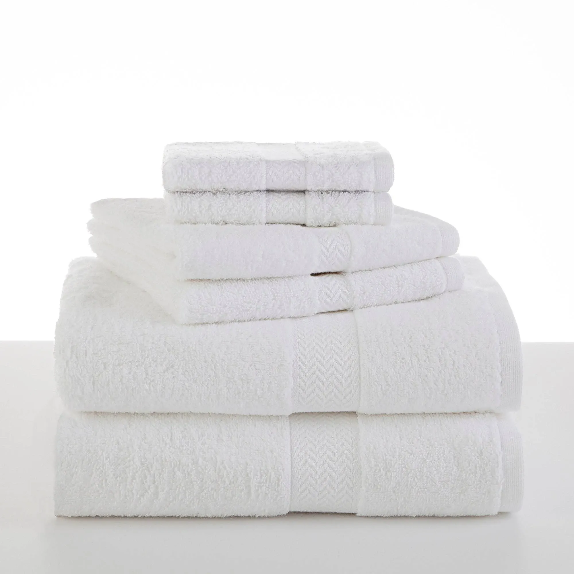 Martex Ringspun 6-Piece Towel Set, White, Cotton