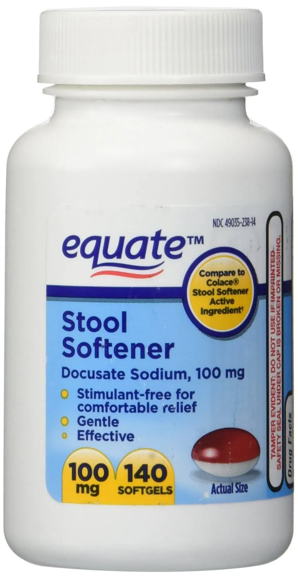 Equate Stool Softener Laxative Softgels for Constipation, 100 mg, 400 Count