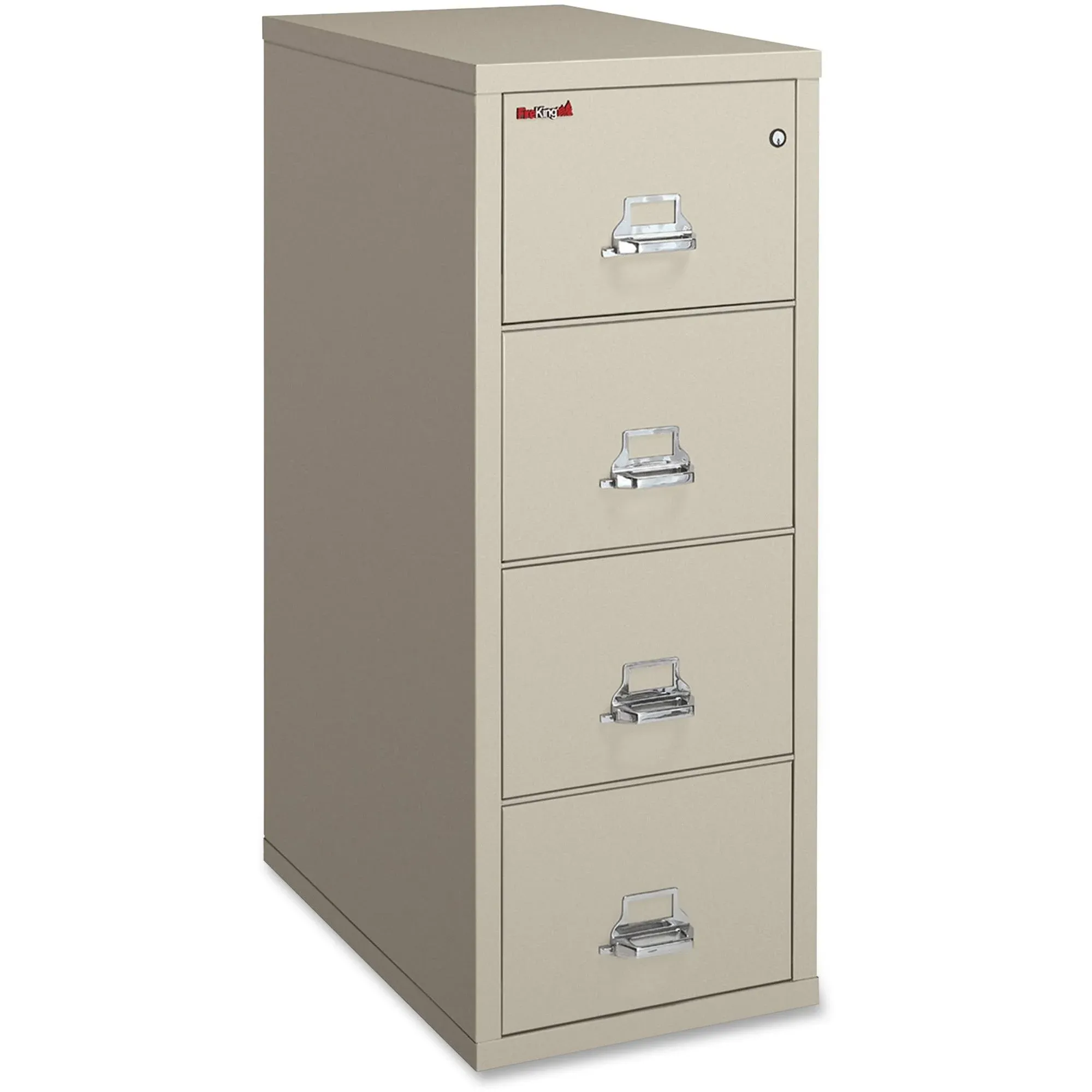 Insulated Vertical File, 1-hour Fire Protection, 4 Legal-size File Drawers, Parchment, 20.81" X 31.56" X 52.75"