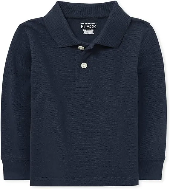 Toddler Boys Uniform Pique Polo - Nautico