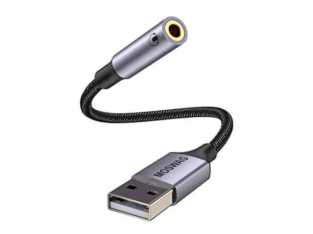 MOSWAG USB to 3.5mm Jack Audio Adapter