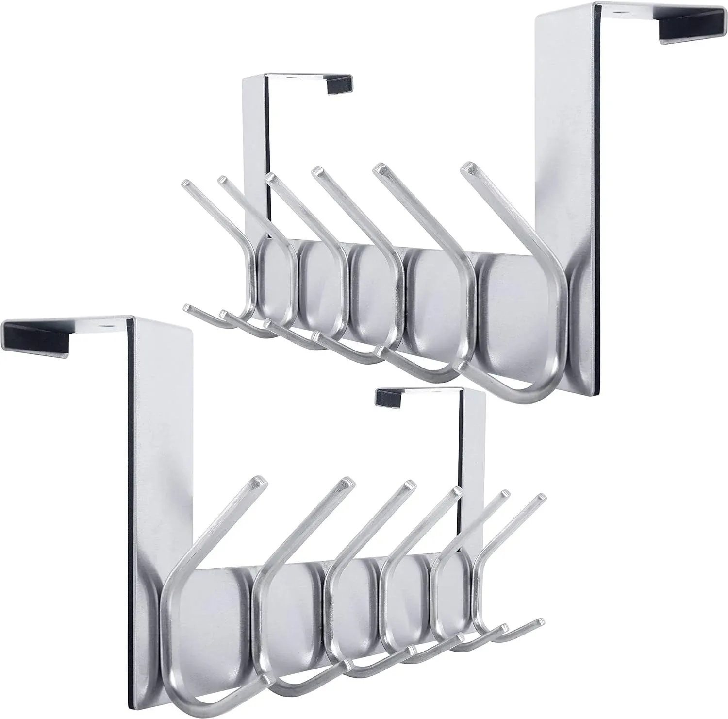 WEBI Over The Door Hook Door Hanger:Over The Door Towel Rack with 6 Double Hooks ...