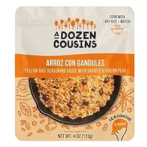 A Dozen Cousins Rice Seasoning Sauce Packets - Season and Prepare Your Own Rice Dishes - 10 Pack - Arroz Con Gandules - 4 oz Packet