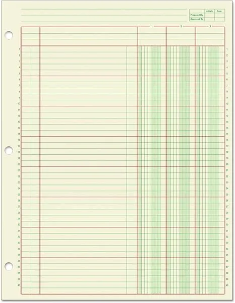 Adams Columnar Analysis Pad, 3 Column, 8 1/2 X 11, Single Page Format, 50 Sheets/pad (ACP85113)