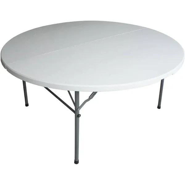 Plastic Development Group 4 Foot Fold In Half Round Folding Banquet Table