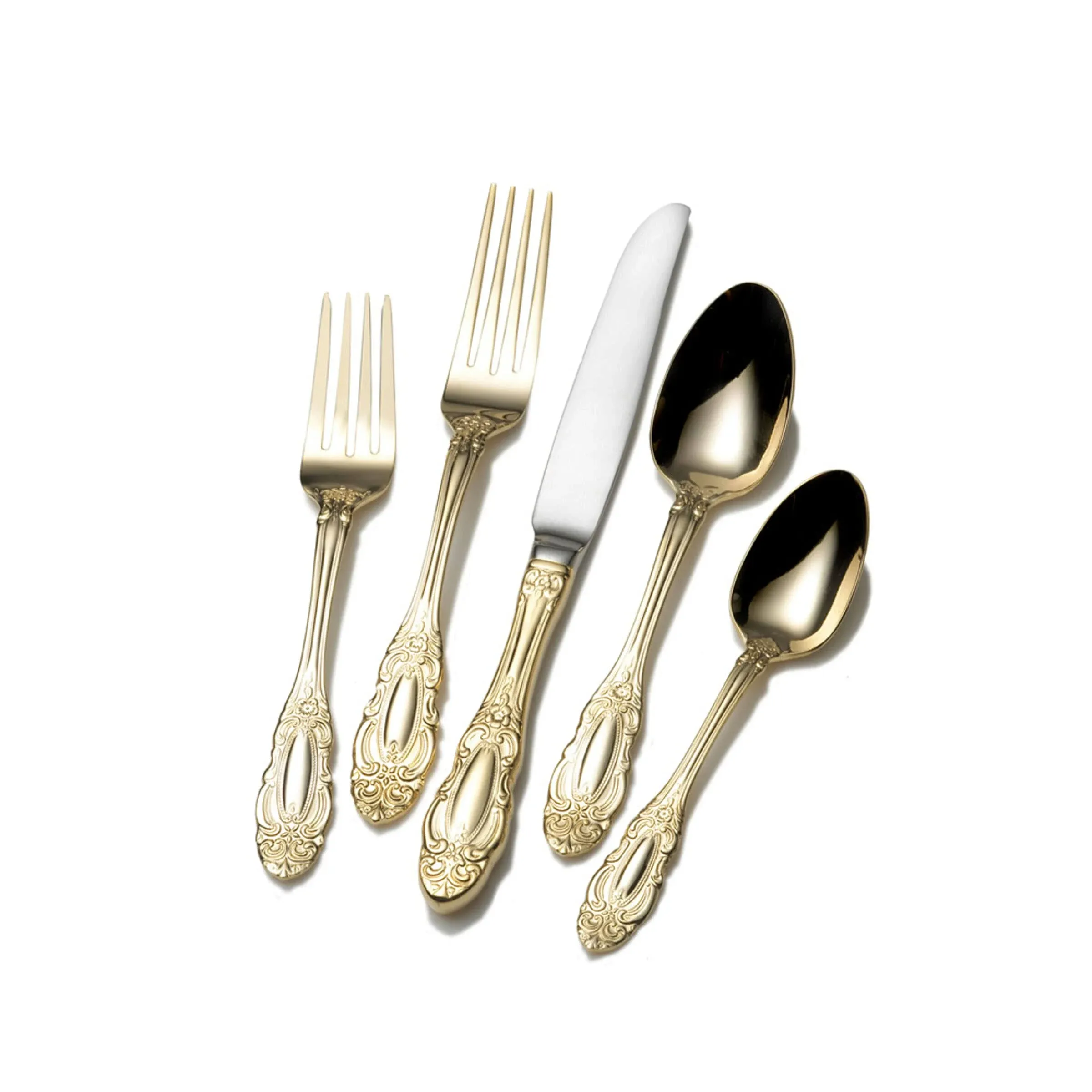 Duchess Gold Plated 65 Piece Flatware Set