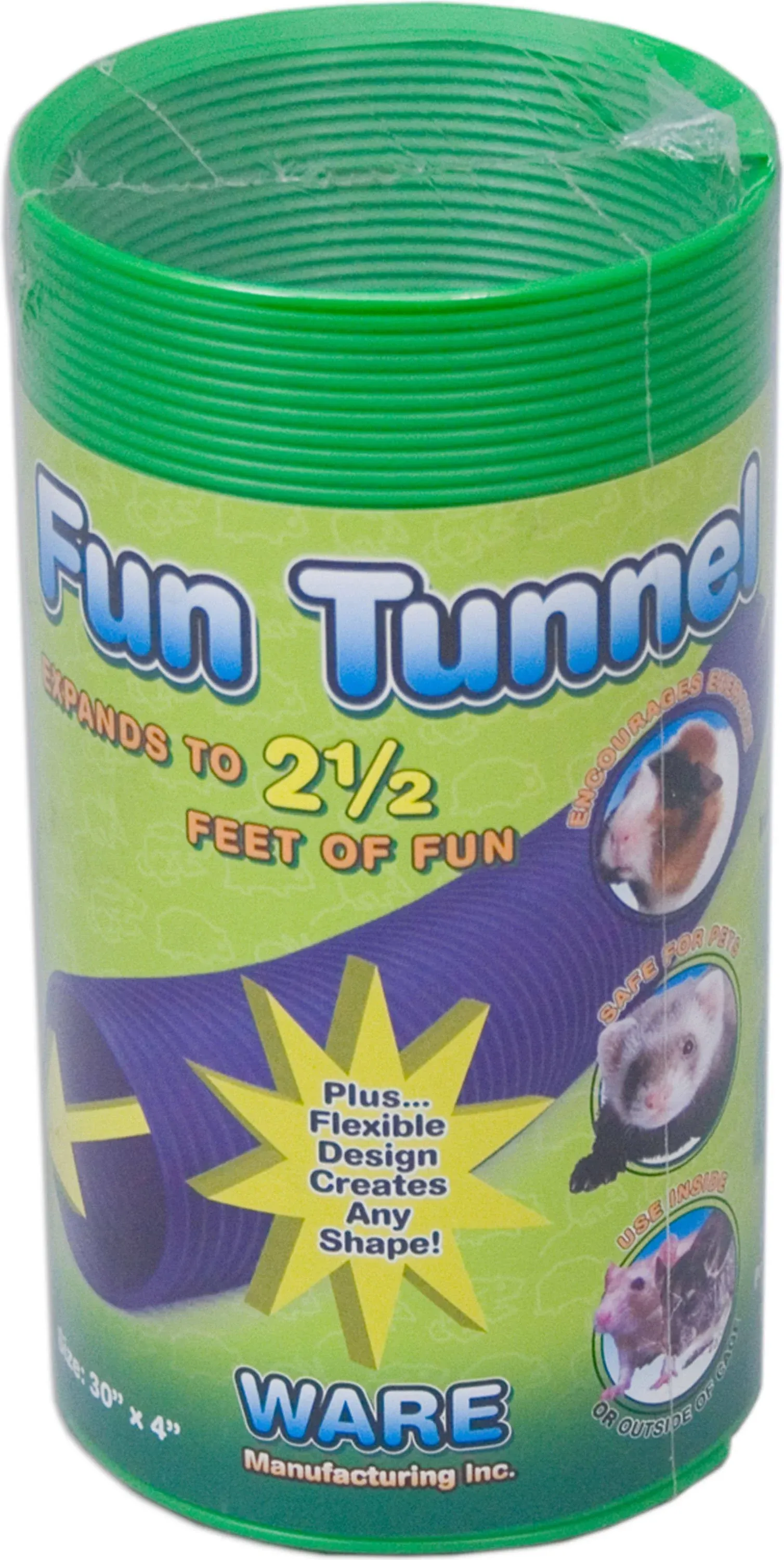 Ware Manufacturing Fun Tunnels Play Tube for Small Pets, 30 X 4 Inches - Medium