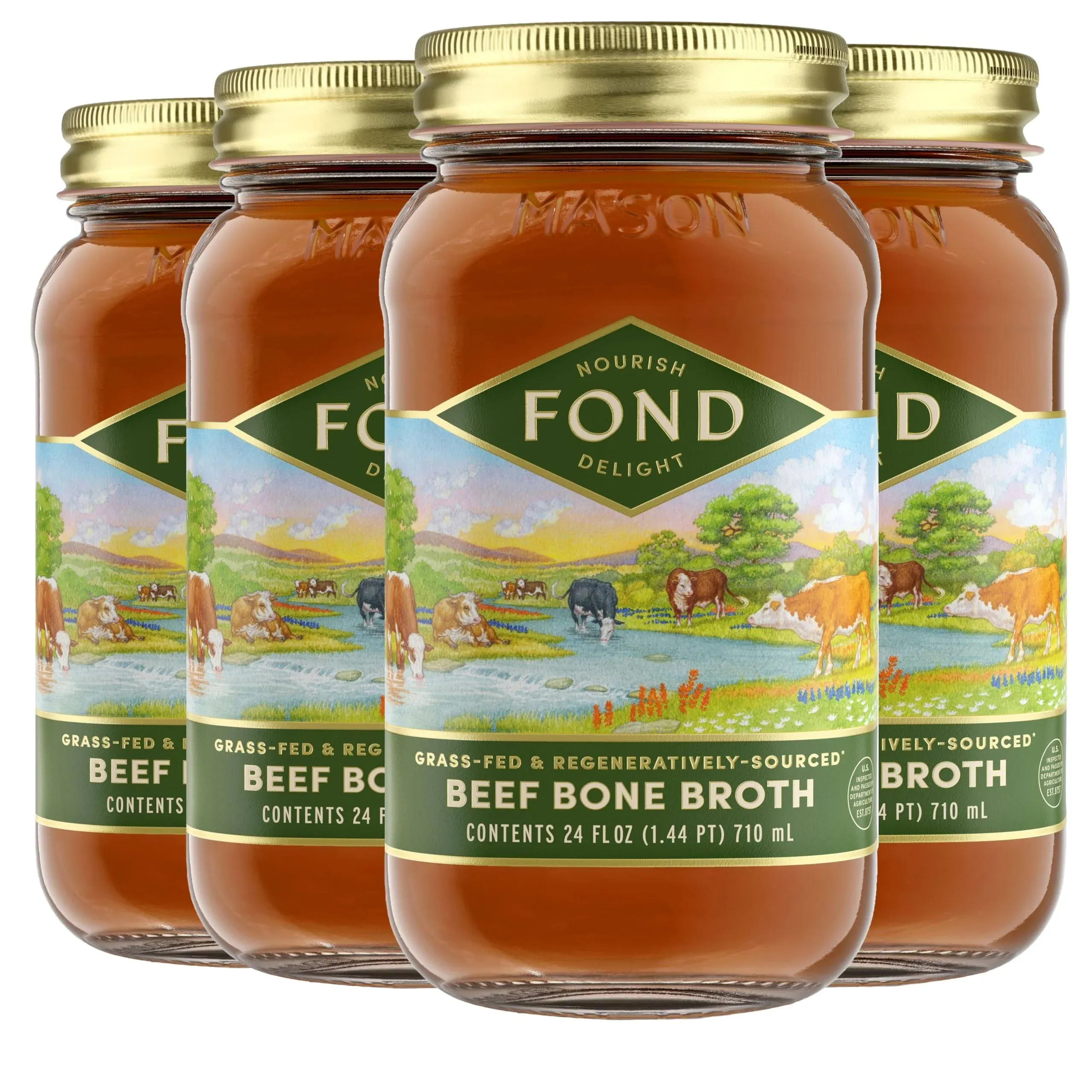 FOND Grassfed Regenerative Beef Bone Broth 4-Pack