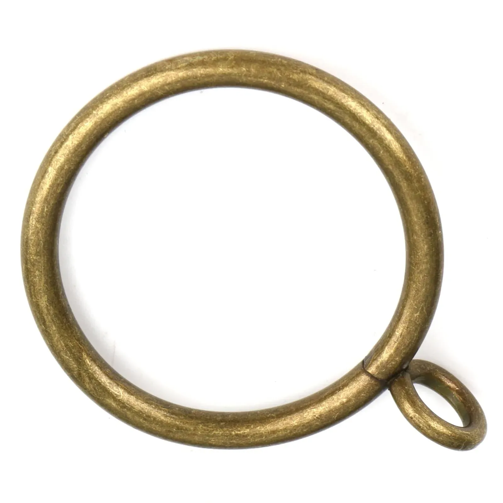 1 1/2-Inch Antique Brass Curtain Rings with Eyelets for Curtain Rods (Set of 30