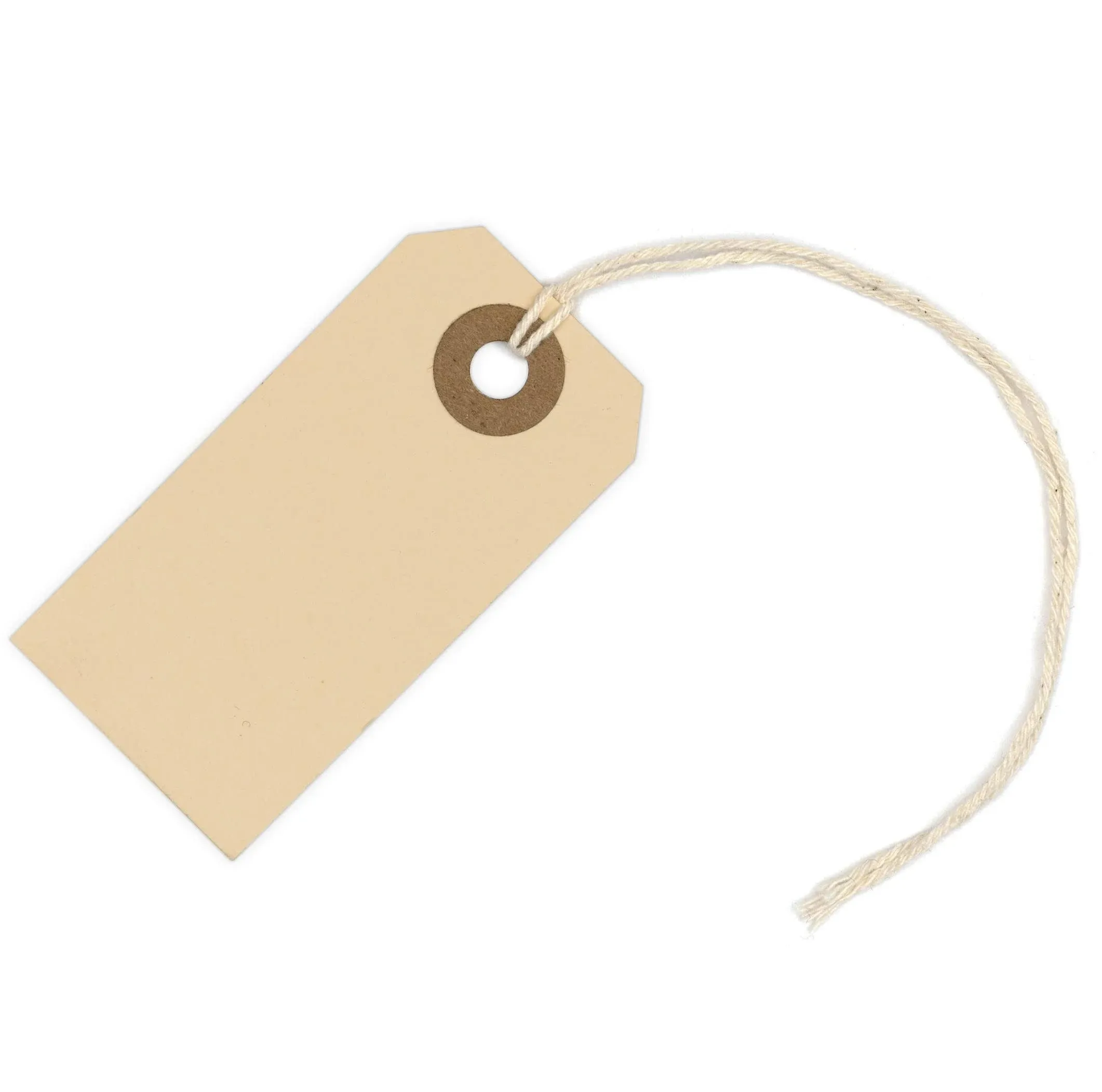 Manila Paper Tags with String - #1 2 3/4â€\x9d x 1 3/8â€\x9d Box of Small Hang Tags...