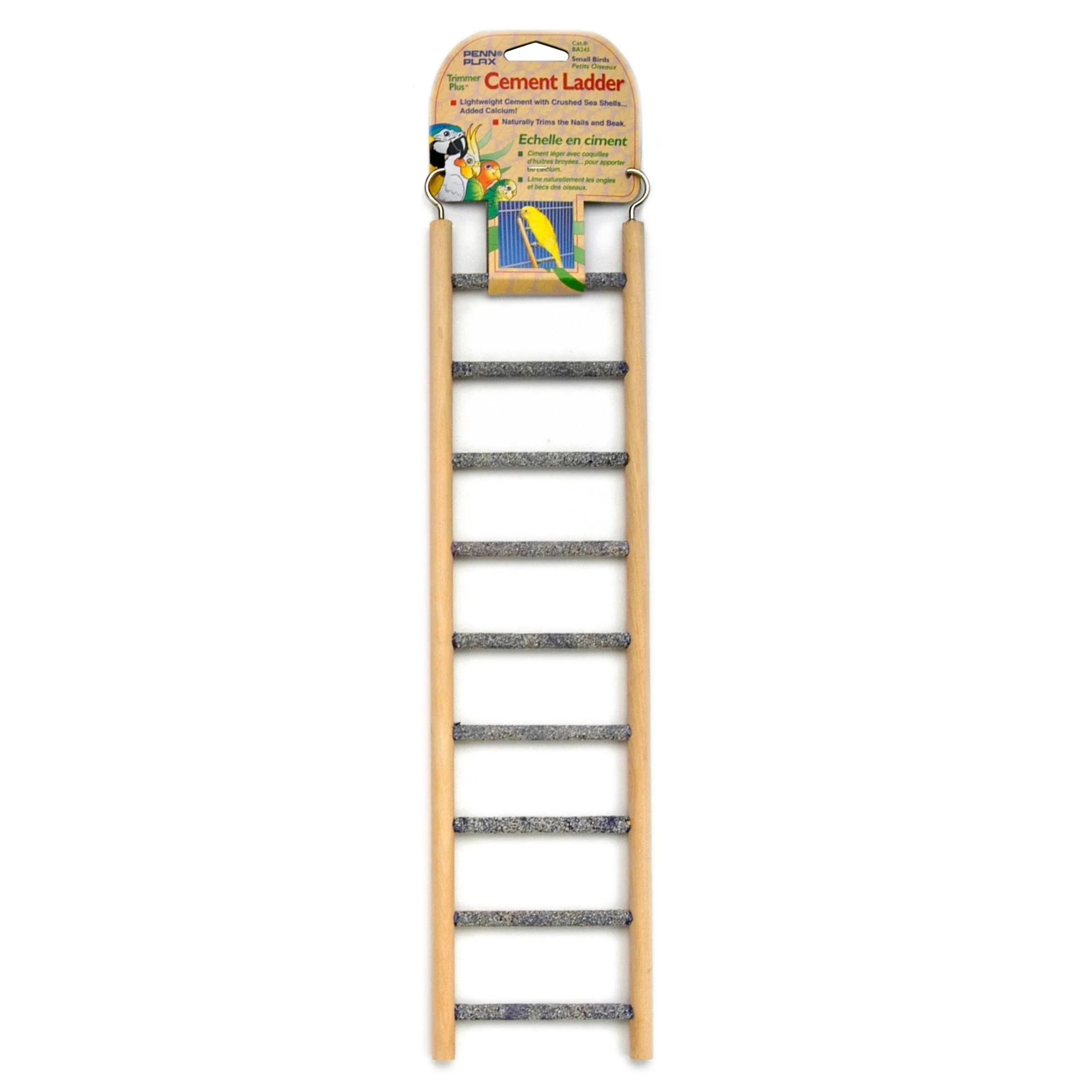 Penn-Plax Bird-Life Trimmer Plus Cement &amp; Wood 9 Step Ladder (BA243) – Cement