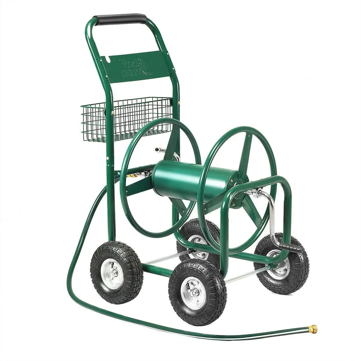 Garden Water Hose Reel Cart 300FT Outdoor Heavy Duty Yard Planting W/Basket