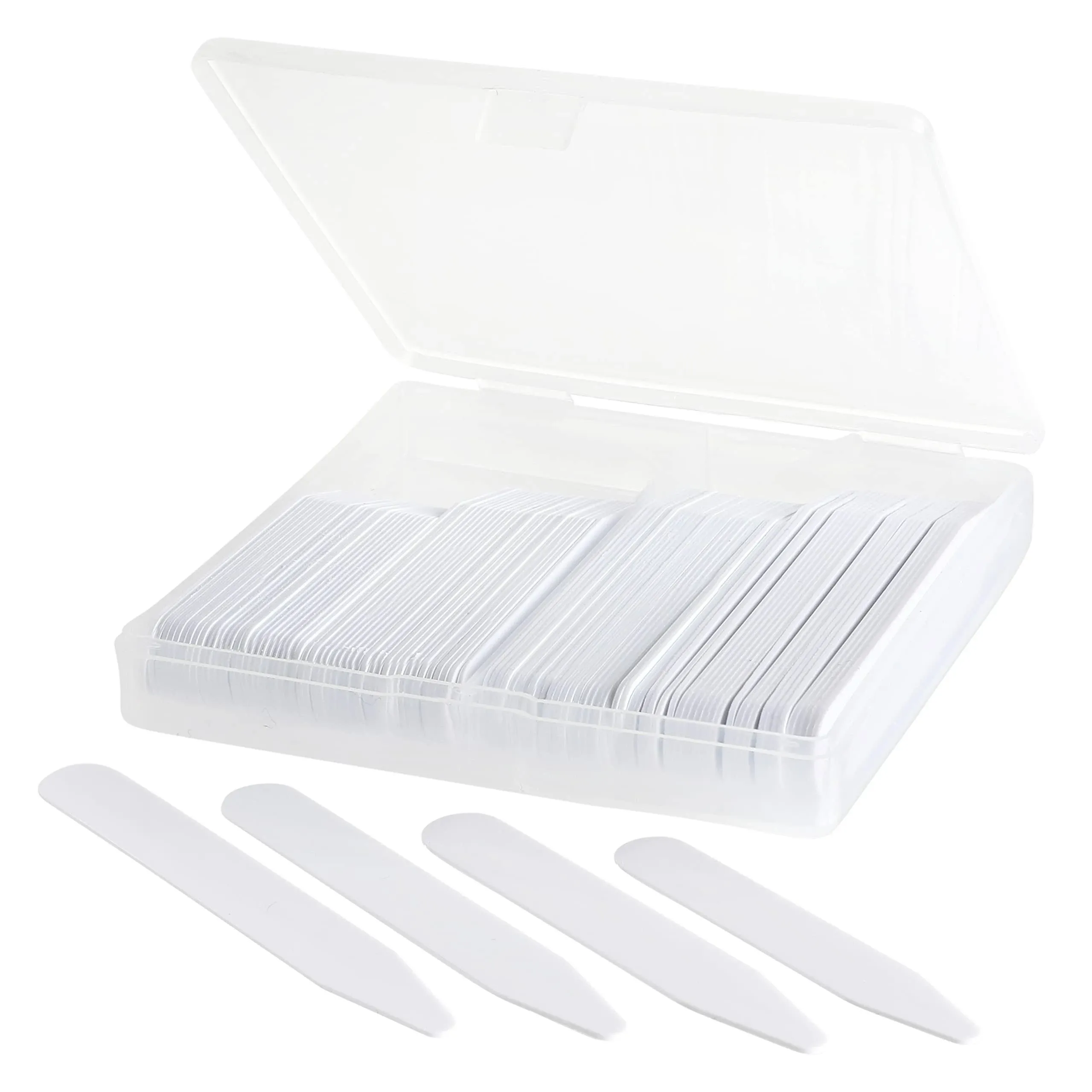 100 Plastic Collar Stays For Men Dress Shirt 2&#034; 2.5&#034; 2.7 or 3&#034; inches 2.2&#034;