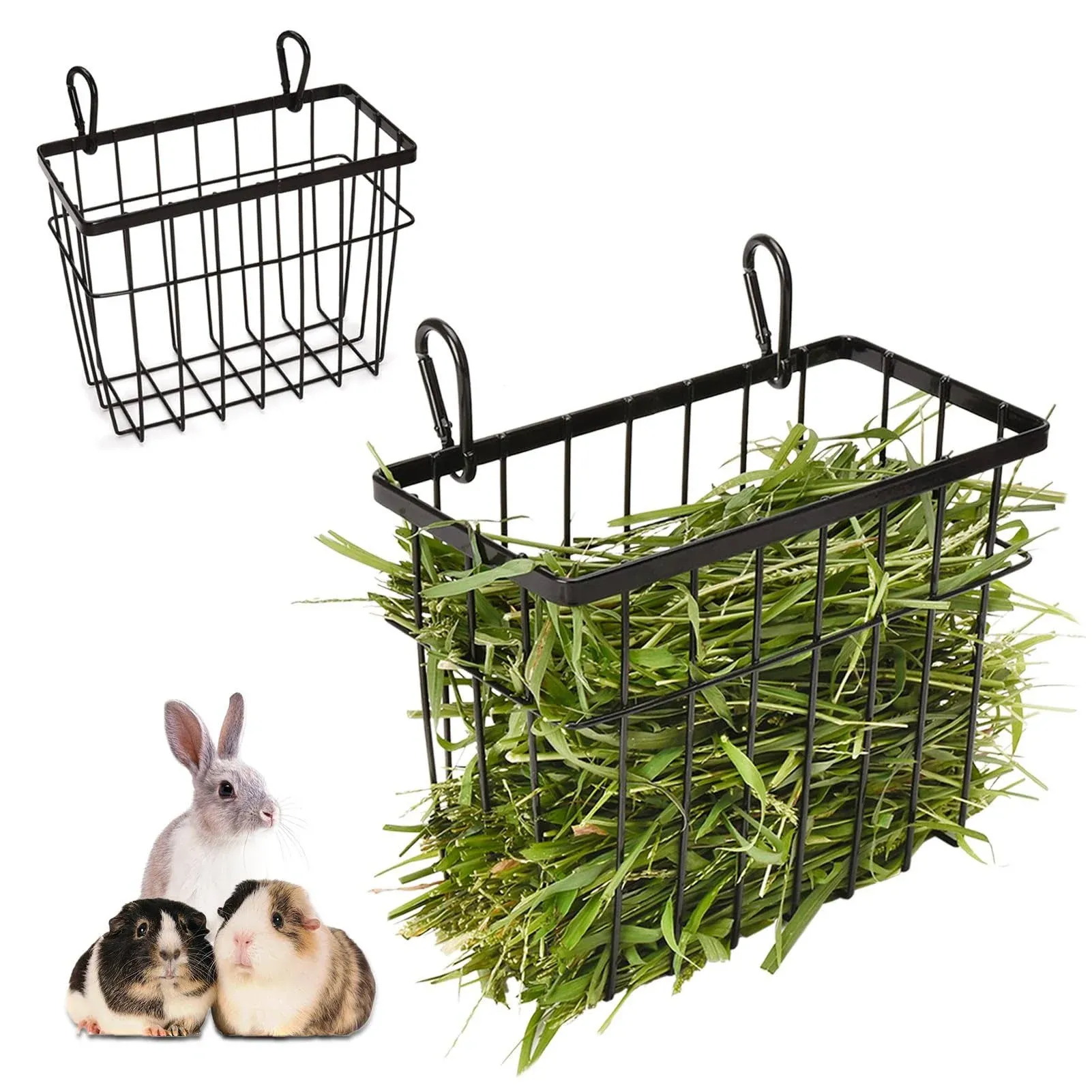 Rabbit hay Feeder Sangle Sopffy 2PCS, Guinea Pig hay Feeder with Metal Frame for Guinea Pig Chinchilla Bunny, hay Feeder Rabbit, Chinchilla cage Accessories