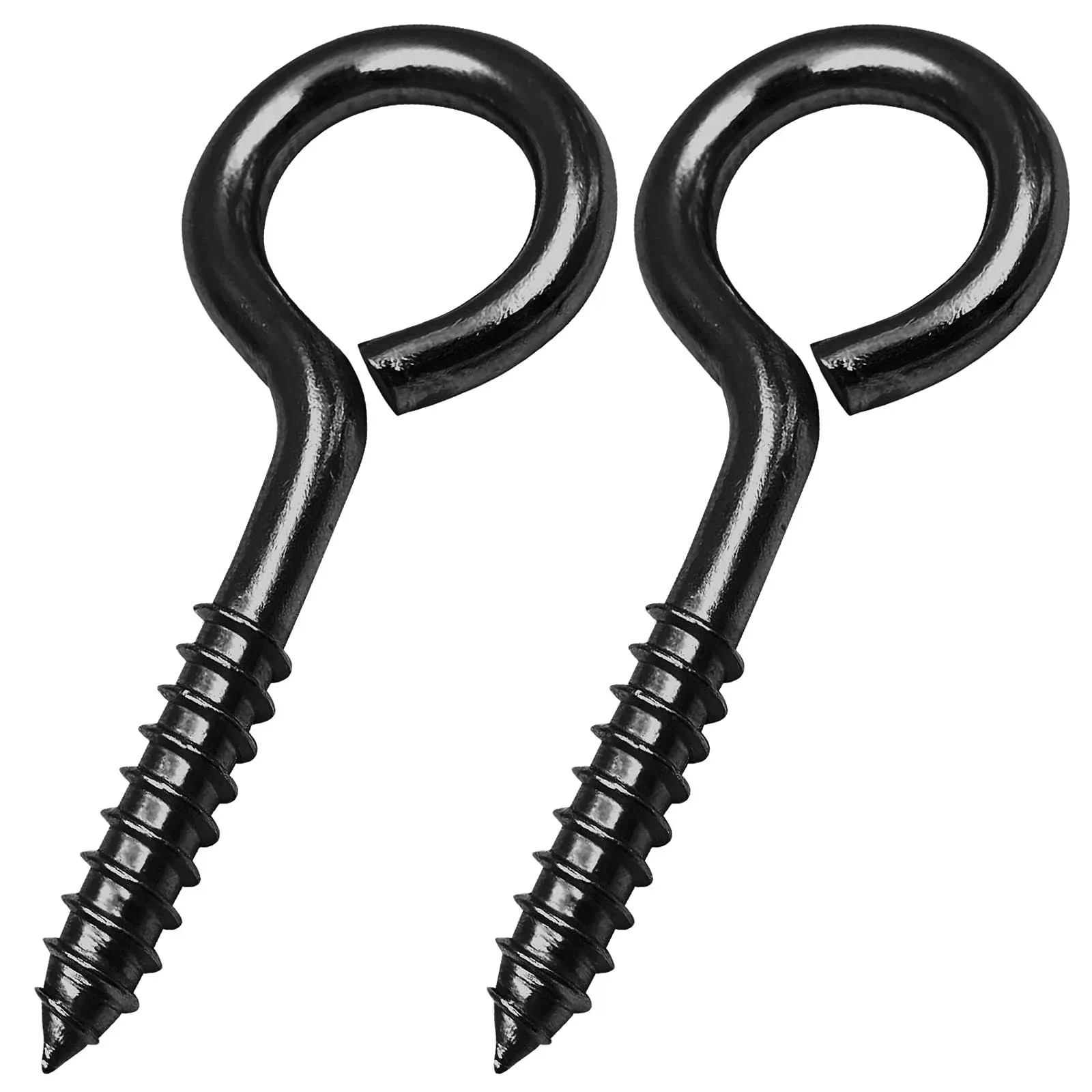 YGAOHF 5 Inch Eye Hooks Screw in Heavy Duty, 500 LBS Capacity, Large Stainless Steel Eye Hooks for Hanging, Black Eye Bolts for Indoor & Outdoor Heavy-Duty Applications