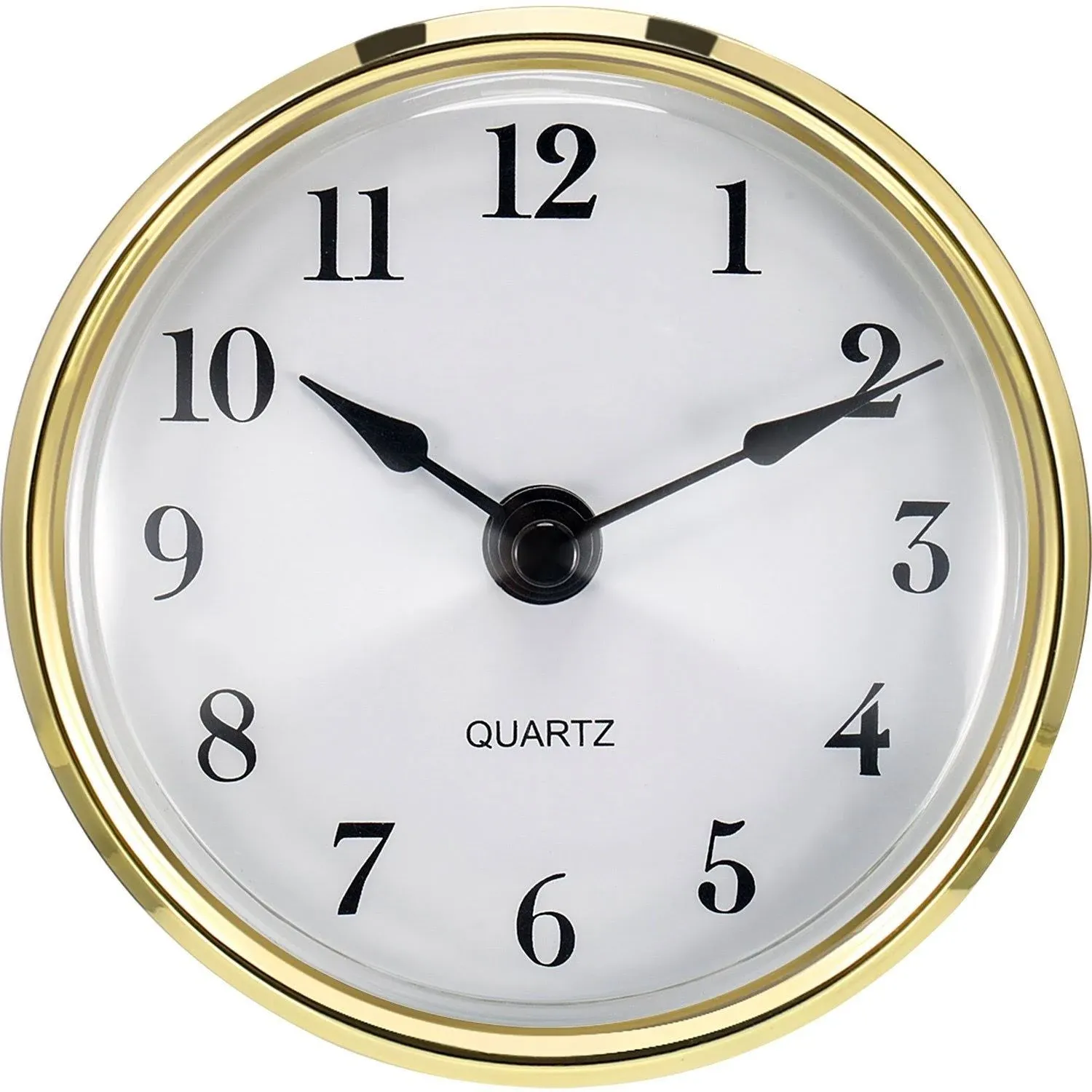 Hicarer 3-1/8 Inch (80 mm) Quartz Clock Insert Fit-up/Insert with Arabic Numeral, Gold Trim, Quartz Movement