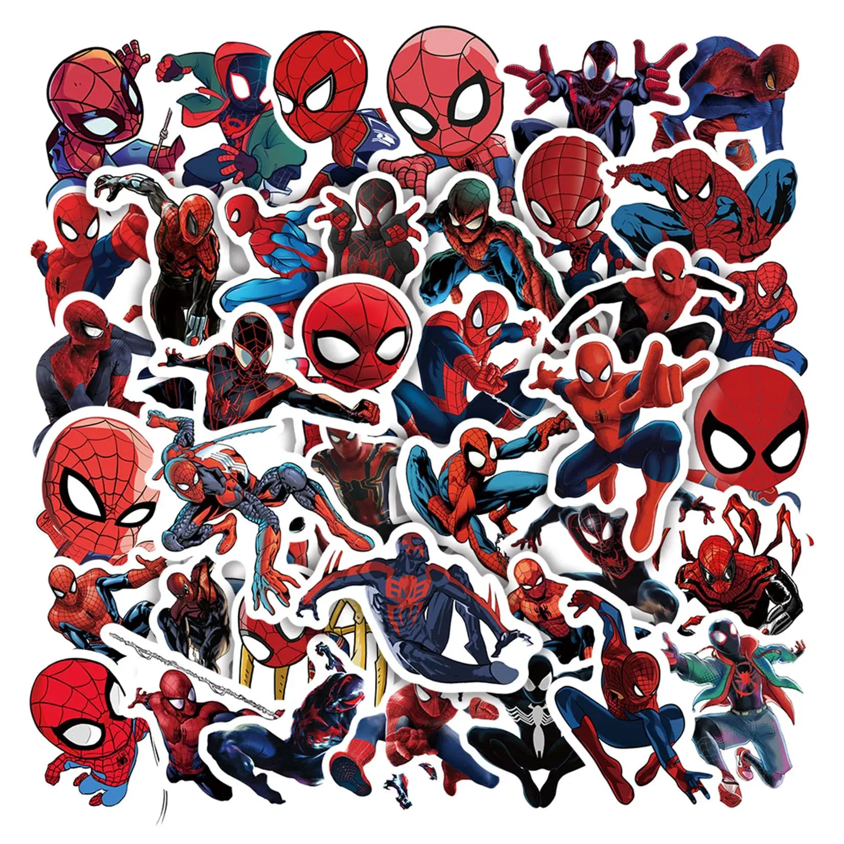 50pcs Spider Man Cartoon Stickers for Laptop Cellphone Water Bottle Skateboard ...