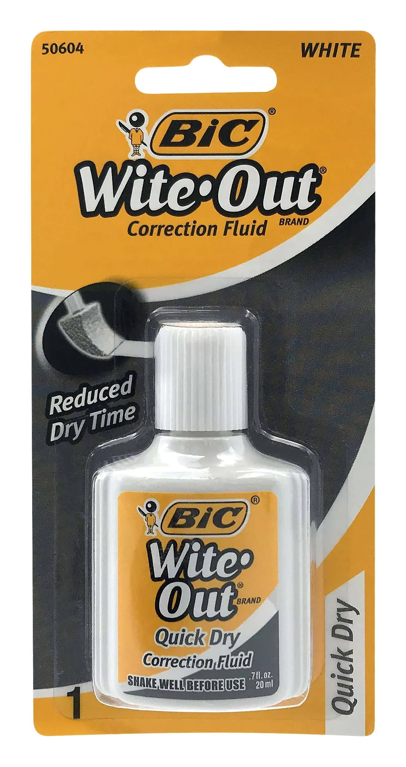 BIC Wite-Out Quick Dry Correction Fluid, 20 ml.