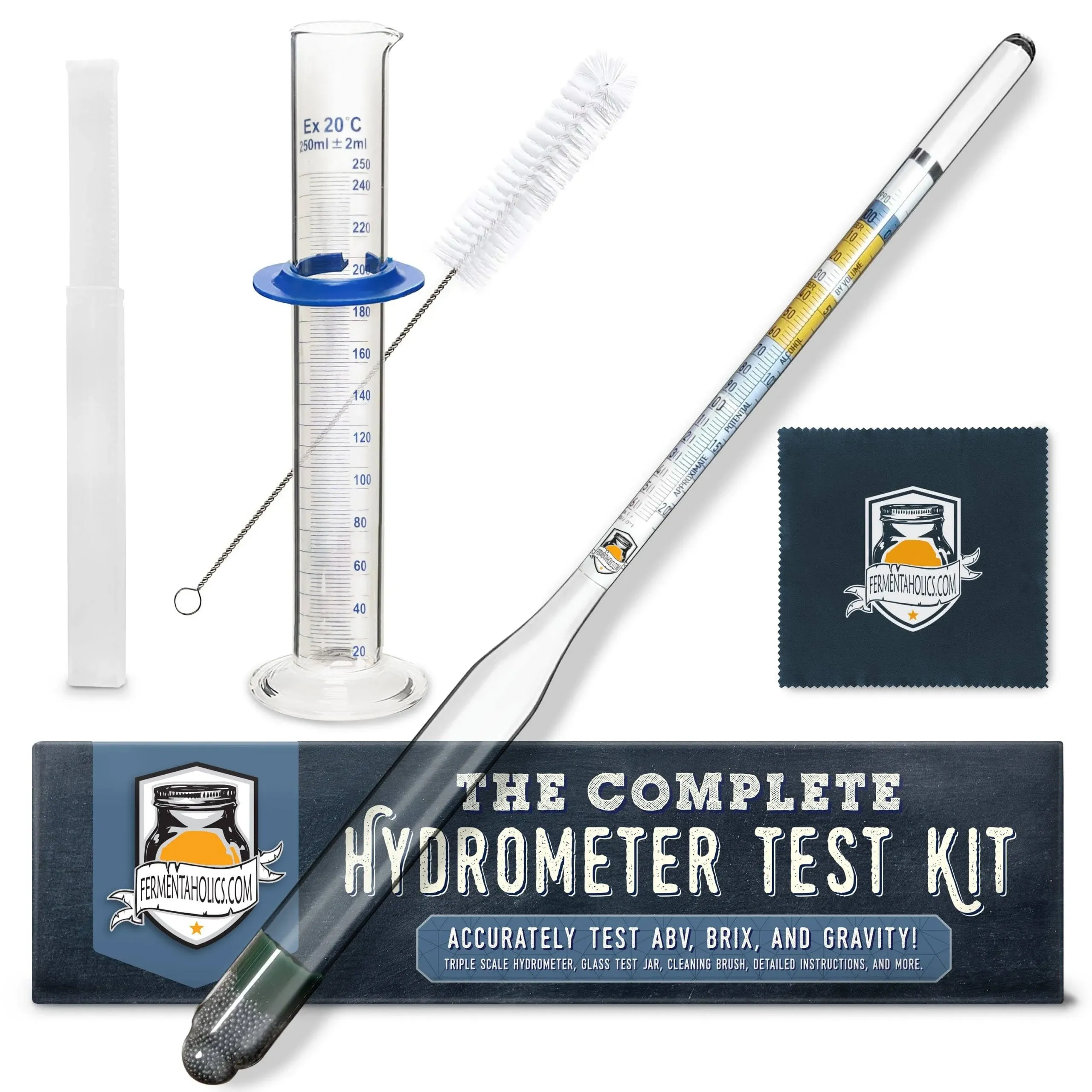 Fermentaholics Complete Hydrometer Test Kit with Glass Test Jar