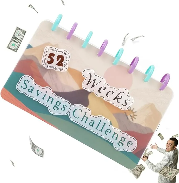 Savings Binder l 52 Week Savings Challenge, 2024 Reusable Budget Book with Ca...