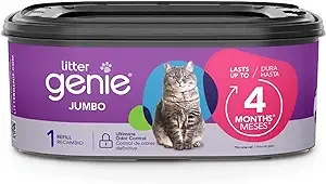 Litter Genie Refill Bags | Jumbo 1-Pack | Up to 4 Months of Supply in 1 Cartridge | Ultimate Odor Control Cat Litter Bags