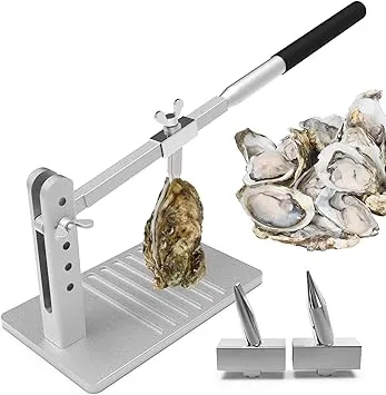 Nuvium Upgraded Stainless Steel Oyster Opener machine Two Cutter Head, All Metal Durable Oyster Shuckers Tool Set, for Home Seafood Workshop Restaurant